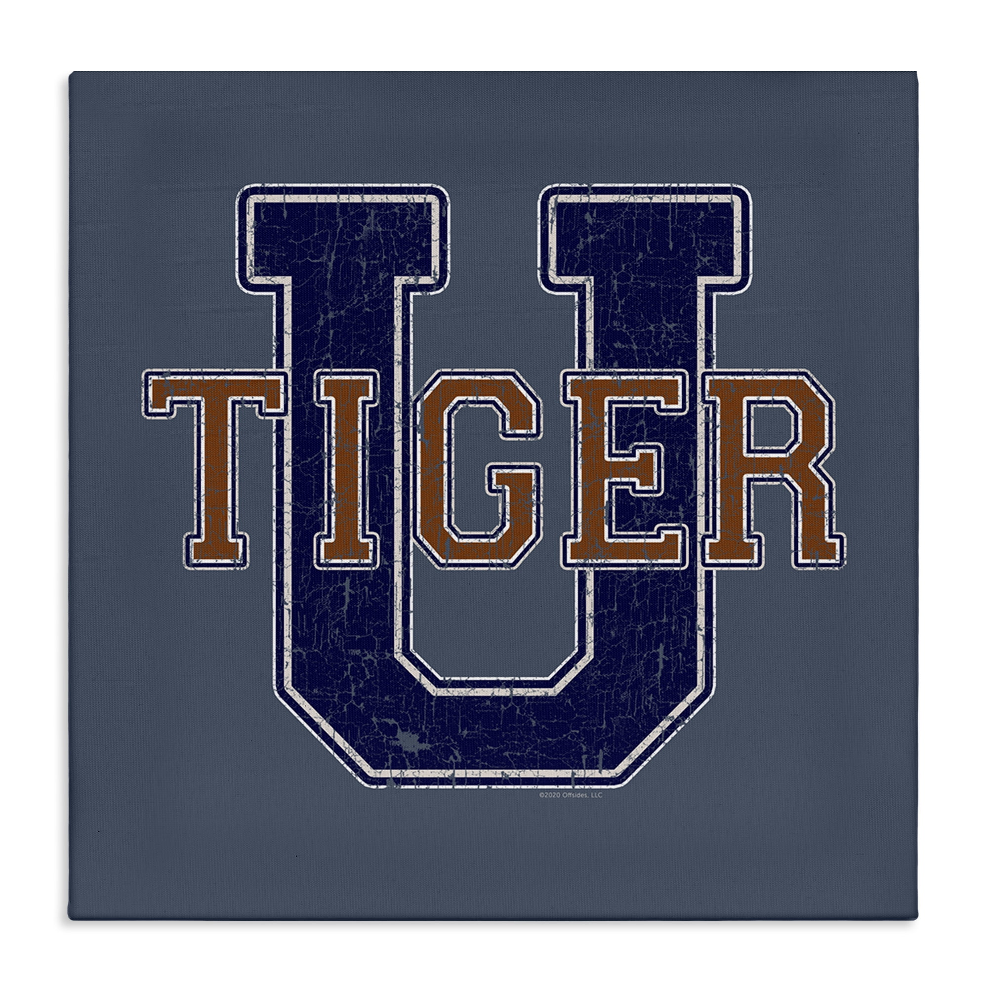Stupell Industries Varsity Tiger U Vintage Novelty & Humor Painting Wrapped Canvas Art Print Wall Art, 30 x 30