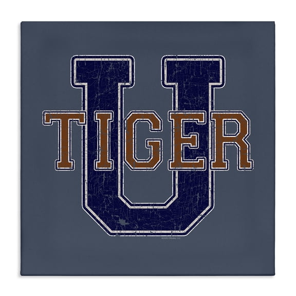 Stupell Industries Varsity Tiger U Vintage Novelty & Humor Painting Wrapped Canvas Art Print Wall Art, 30 x 30