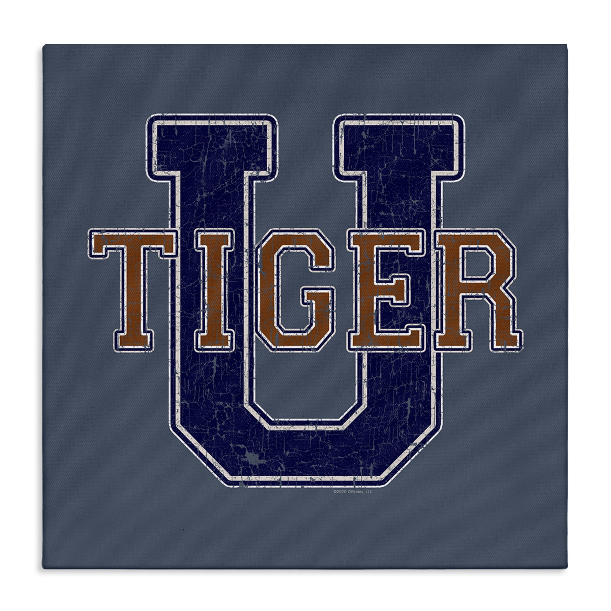 Stupell Industries Varsity Tiger U Vintage Novelty & Humor Painting Wrapped Canvas Art Print Wall Art, 36 x 36