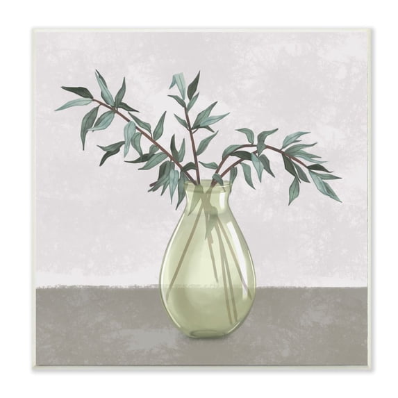 Stupell Industries Vase And Plant Neutral Grey Design Wall Plaque by Ziwei Li