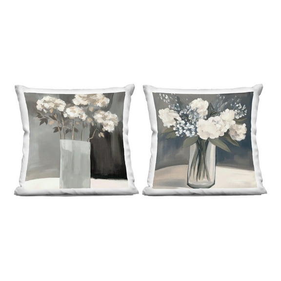 Stupell Industries Vase Of Grace Flowers 2 Piece Decorative Printed Throw Pillow Set design by Mona Grace, 18 x 7 x 18