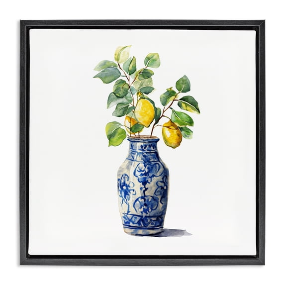 Stupell Industries Farmhouse Vase Of Sunshine Black Floating Frame Canvas Art, 18 x 18, by Svetlana Aleynikova
