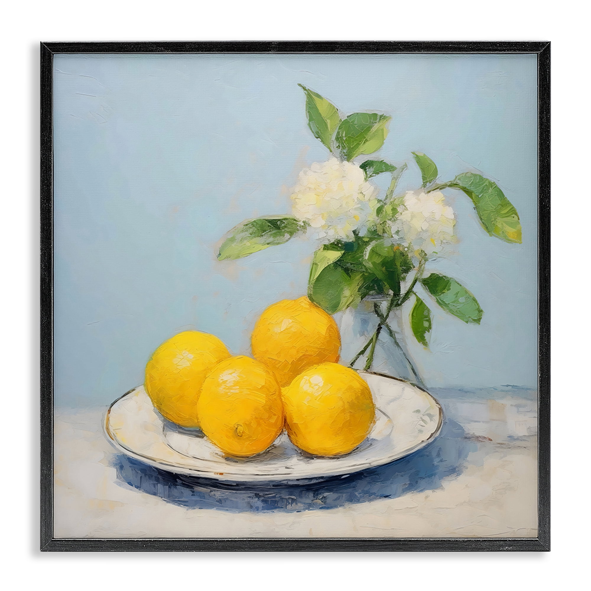 Stupell Industries Vase of Flowers and Lemons Black Framed Giclee Art, design by Creative Studio