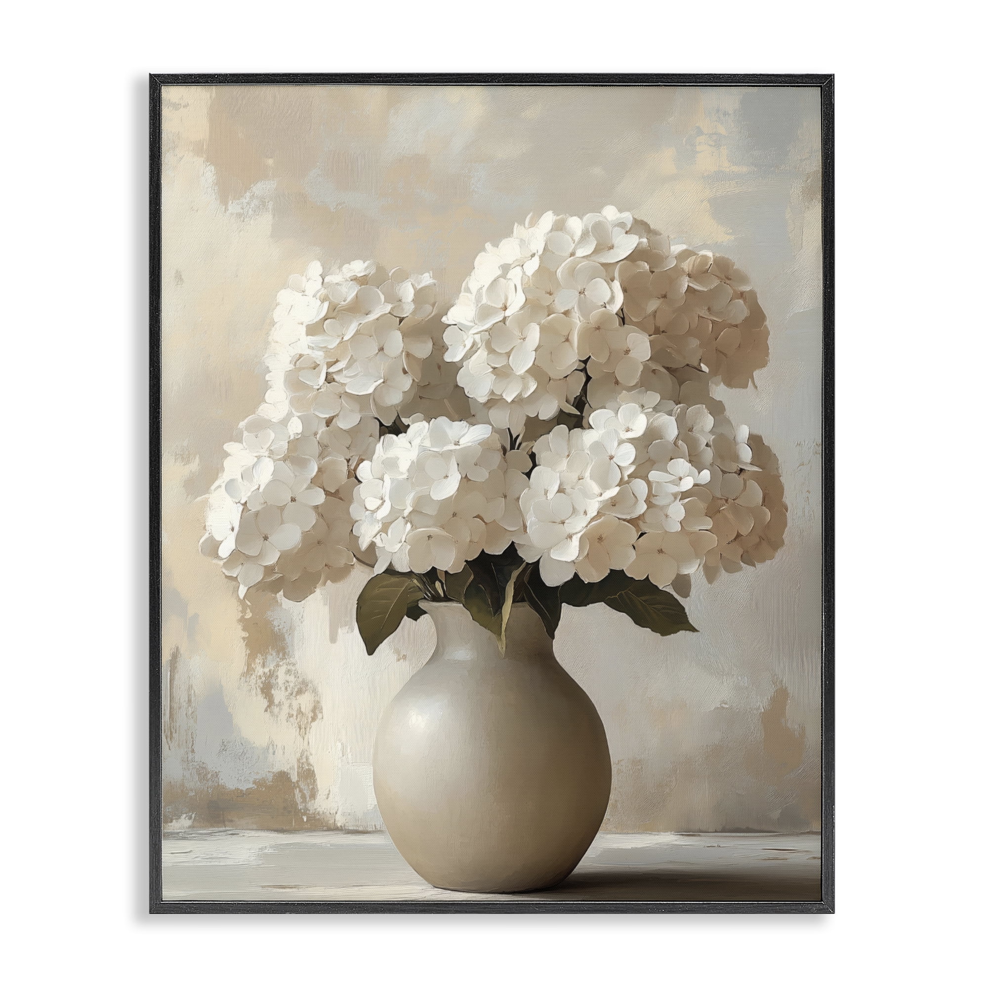 Stupell Industries Vase of Hydrangeas in Bloom Black Framed Giclee Art, design by LSR Design Studio
