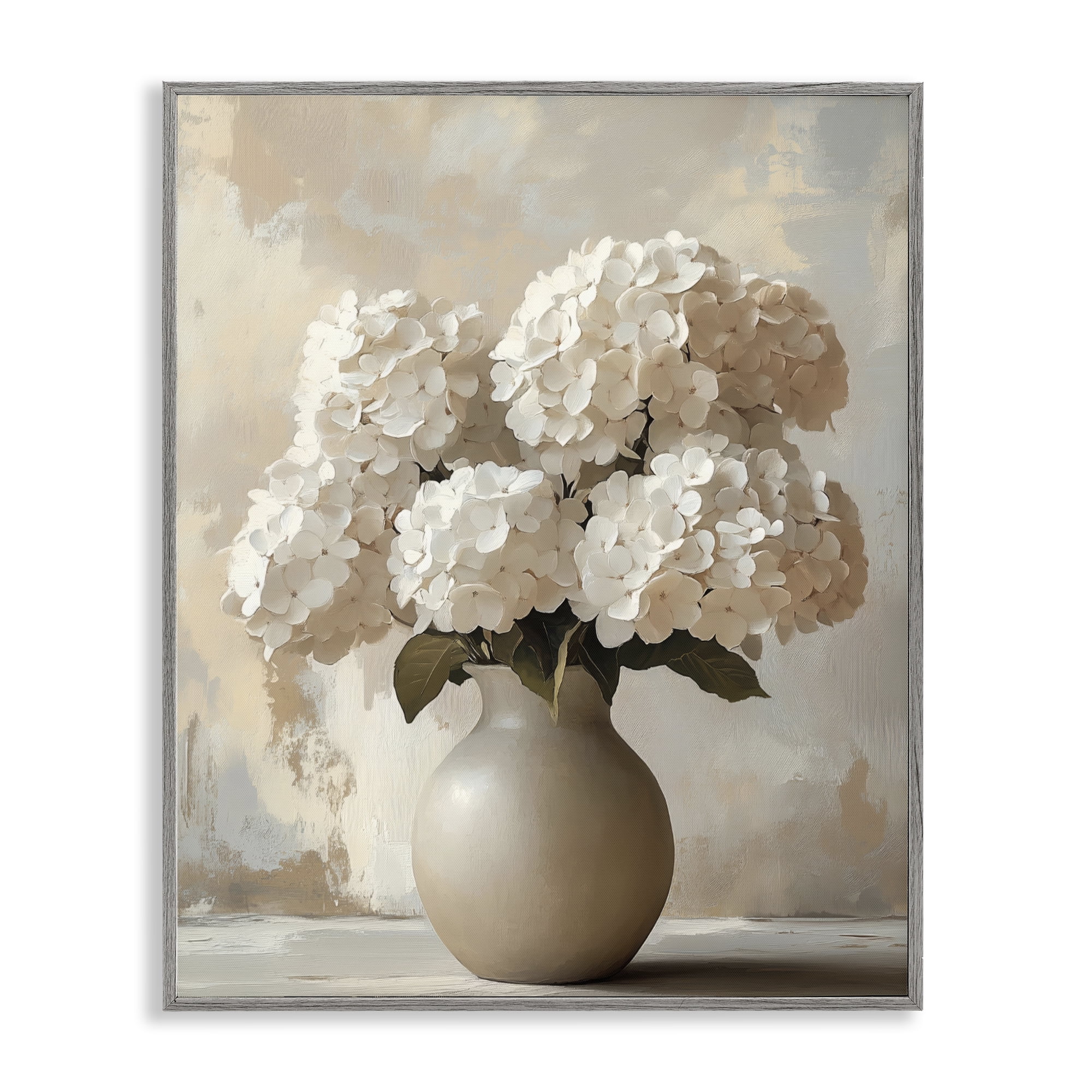 Stupell Industries Vase of Hydrangeas in Bloom Gray Framed Giclee Art, design by LSR Design Studio