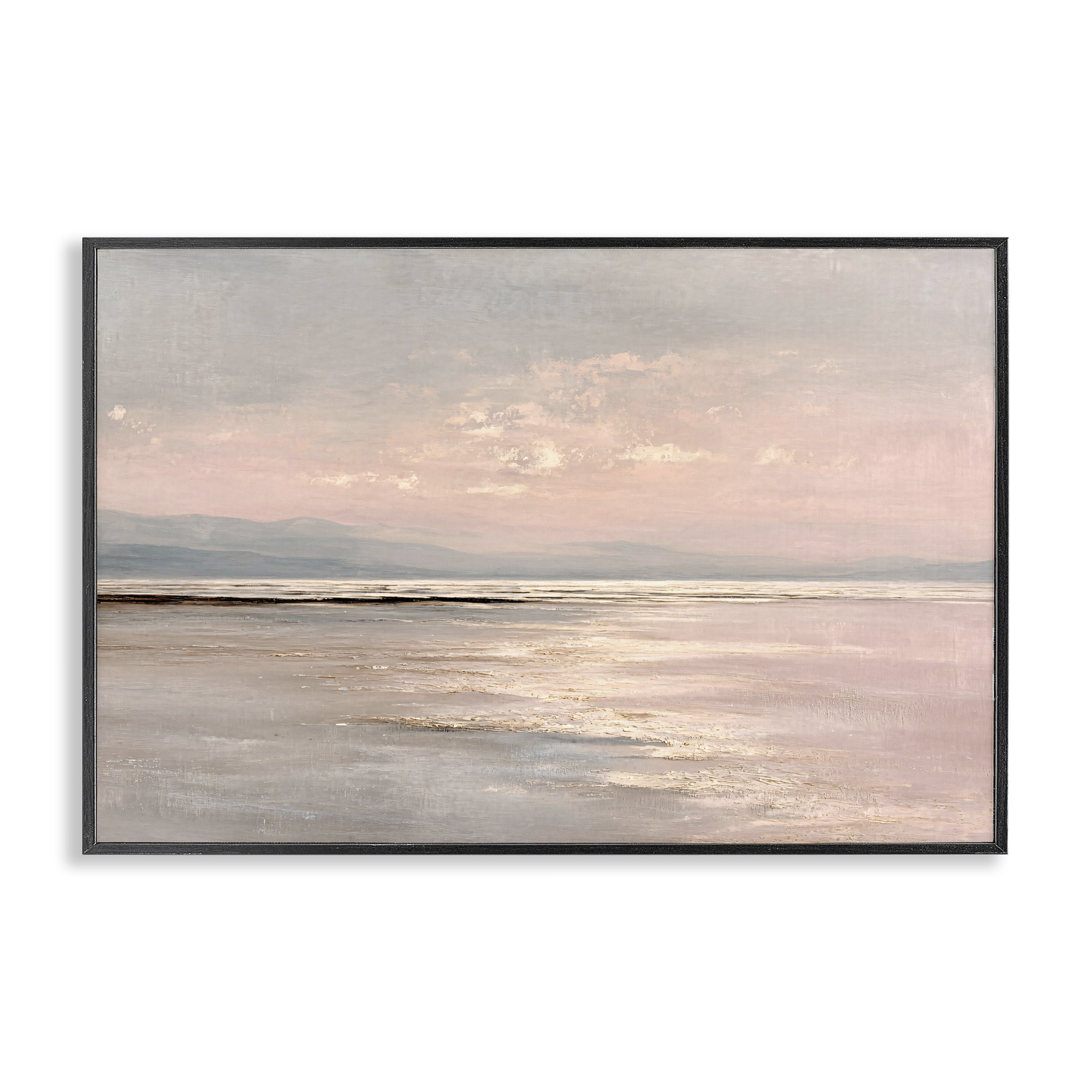 Stupell Industries Vast Blush Seascape Black Framed Giclee Art, design by Jacky Ngan