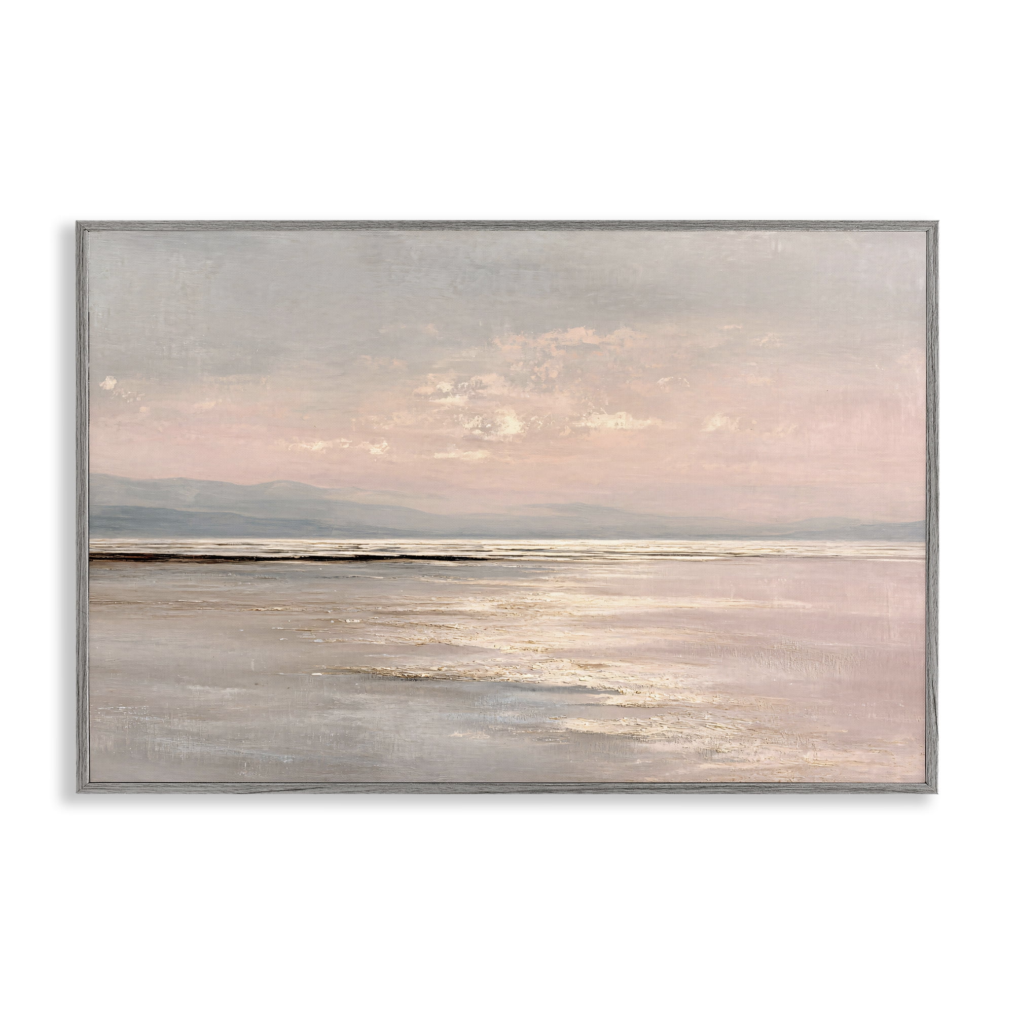 Stupell Industries Vast Blush Seascape Gray Framed Giclee Art, design by Jacky Ngan