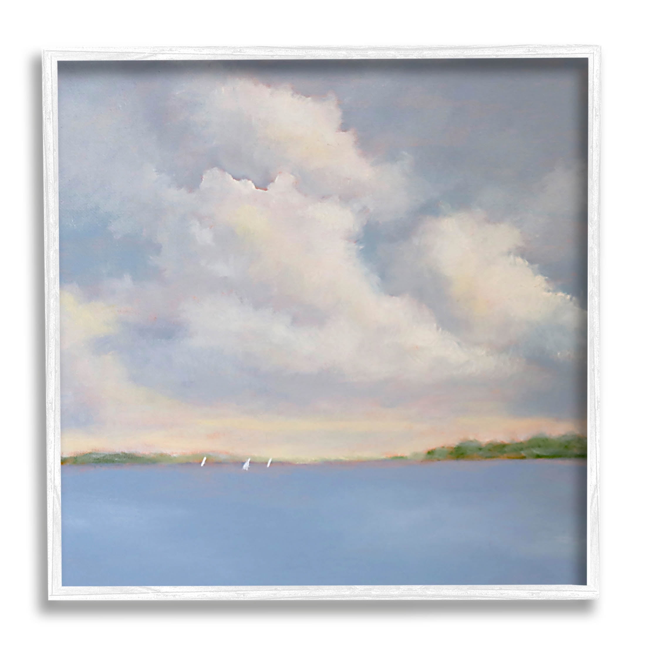 Stupell Industries Vast Cloudy Sky Panoramic Ocean View Painting White Framed Art Print Wall Art, Design by Catherine Andersen
