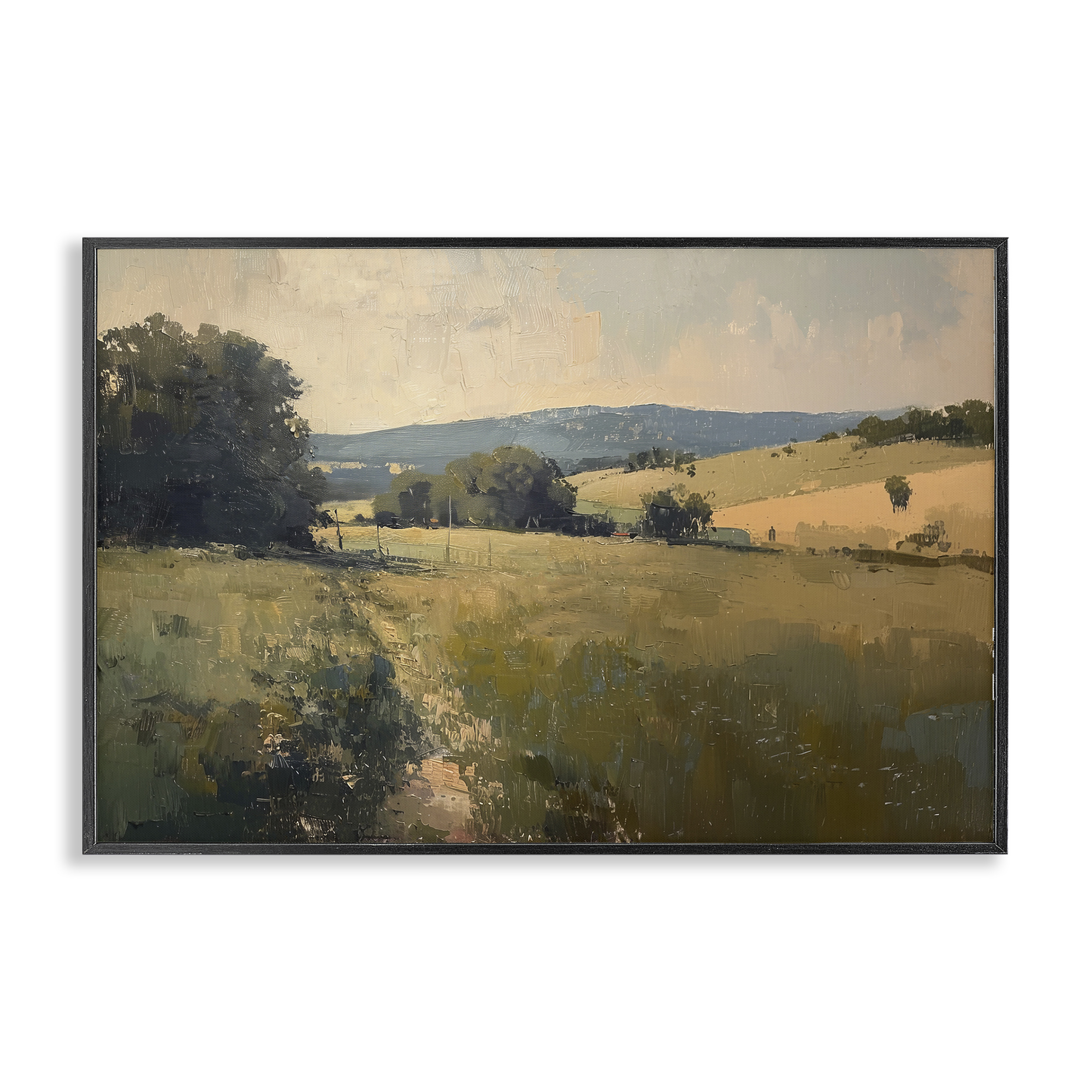 Stupell Industries Vast Country Landscape Landscape & Nature Painting Black Framed Art Print Wall Art, 24 x 16