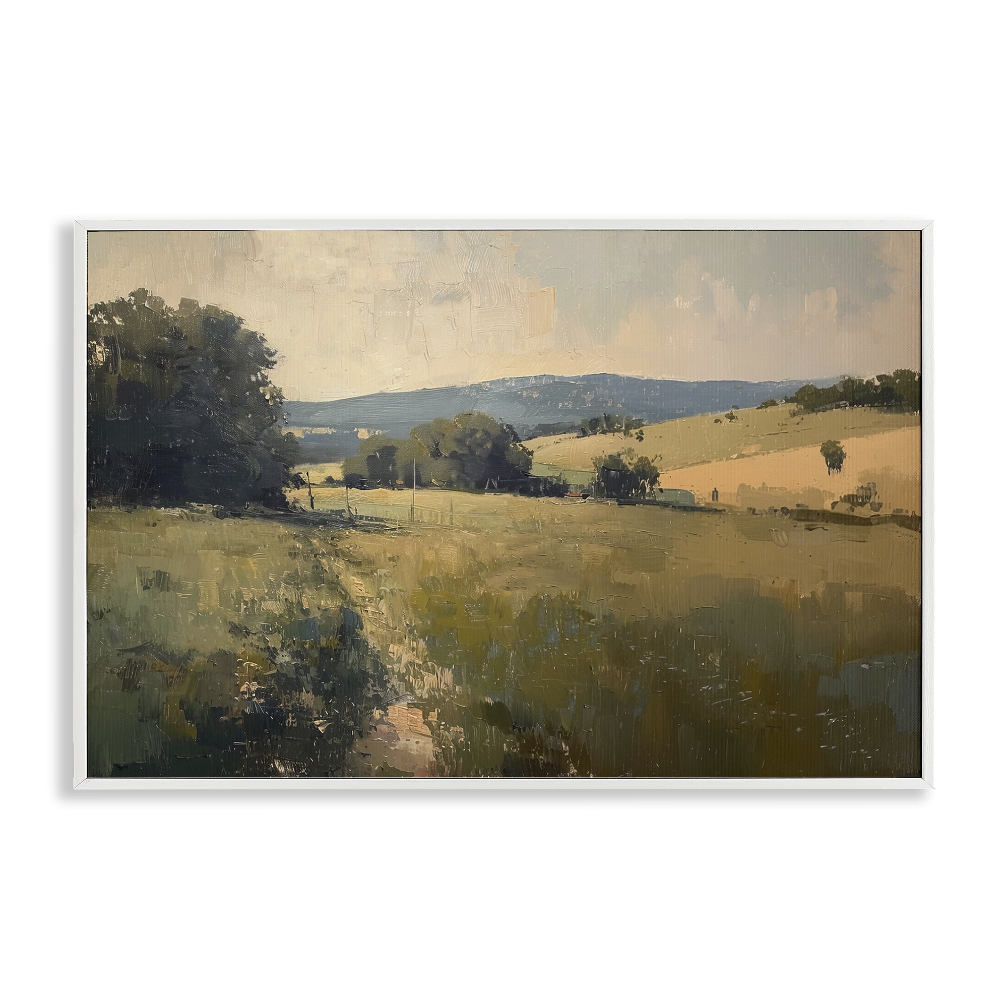 Stupell Industries Vast Country Landscape Landscape & Nature Painting White Framed Art Print Wall Art, 30 x 20