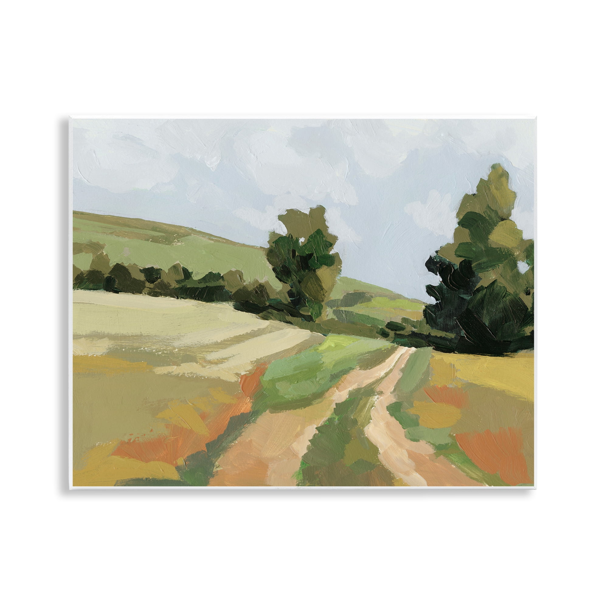 Stupell Industries Vast Country Path Landscape Painting Unframed Art Print Wall Art, 14 x 11