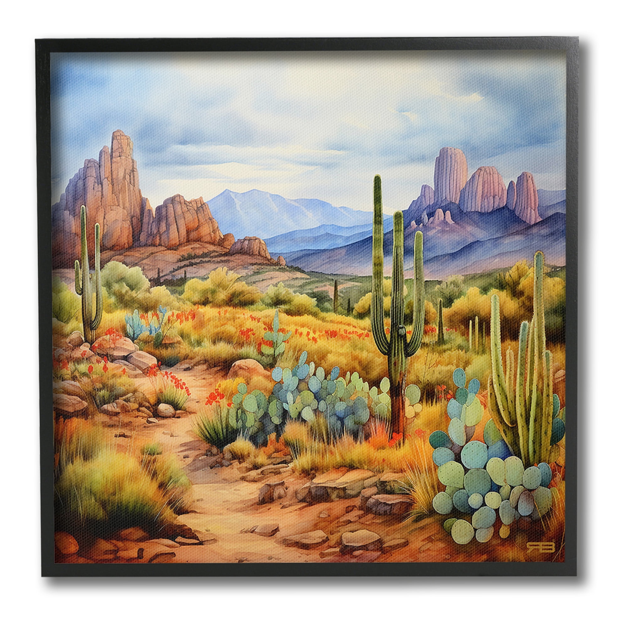 Stupell Industries Vast Desert Mesa Landscape Painting Black