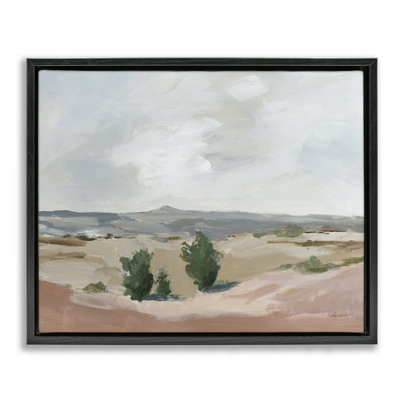 Stupell Industries Vast Desert Mountains Landscape Painting Black Floater Framed Art Print Wall Art, 21 x 17