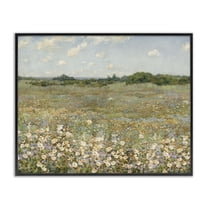 Stupell Industries Vast Flower Speckled Meadow Landscape & Nature Painting Black Framed Art Print Wall Art, 14 x 11