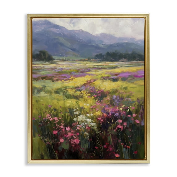 Stupell Industries Traditional Vast Horizon Of Flowers Gold Floating Frame Canvas Art, 25 x 31, by Svetlana Aleynikova