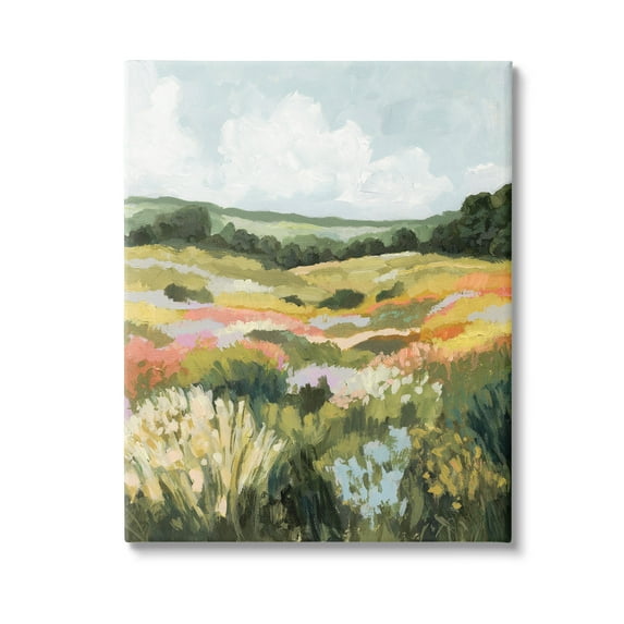 Stupell Industries Vast Meadow Landscape Landscape Painting Gallery Wrapped Canvas Art Print Wall Art, 36 x 48