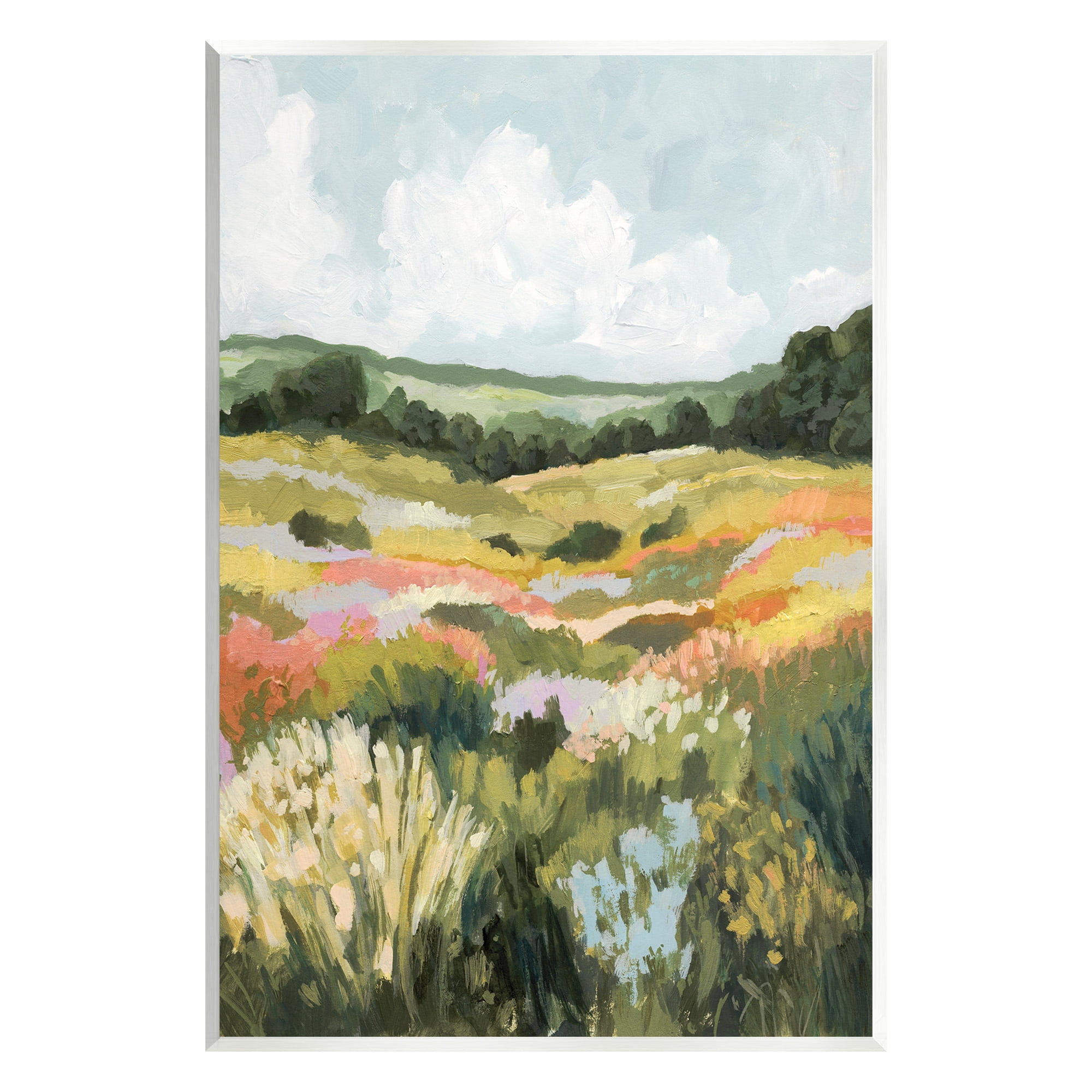 Stupell Industries Vast Meadow Landscape Landscape Painting Unframed Art Print Wall Art, 13 x 19