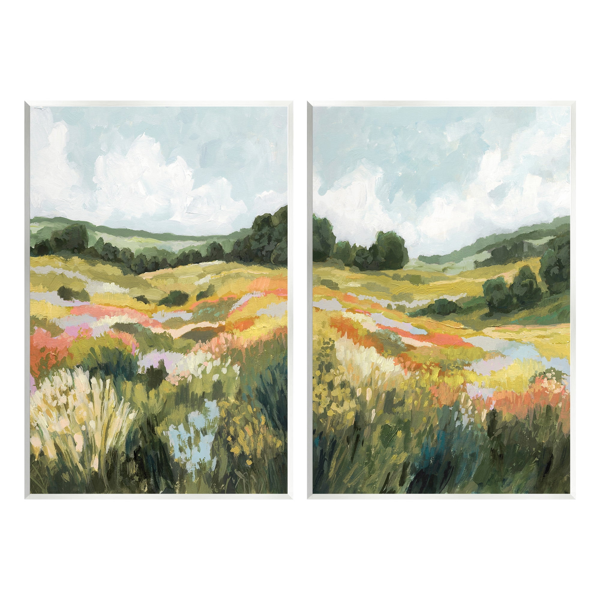Stupell Industries Vast Meadow Painting Landscape Painting Unframed Art Print Wall Art, 10 x 15, Set of 2