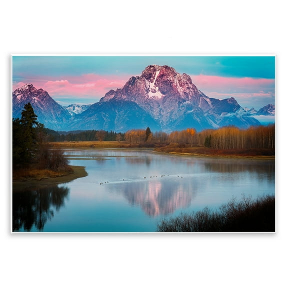 Stupell Industries Vast Mountain Lake Photography Landscape & Nature Photography Unframed Art Print Wall Art, 15 x 10