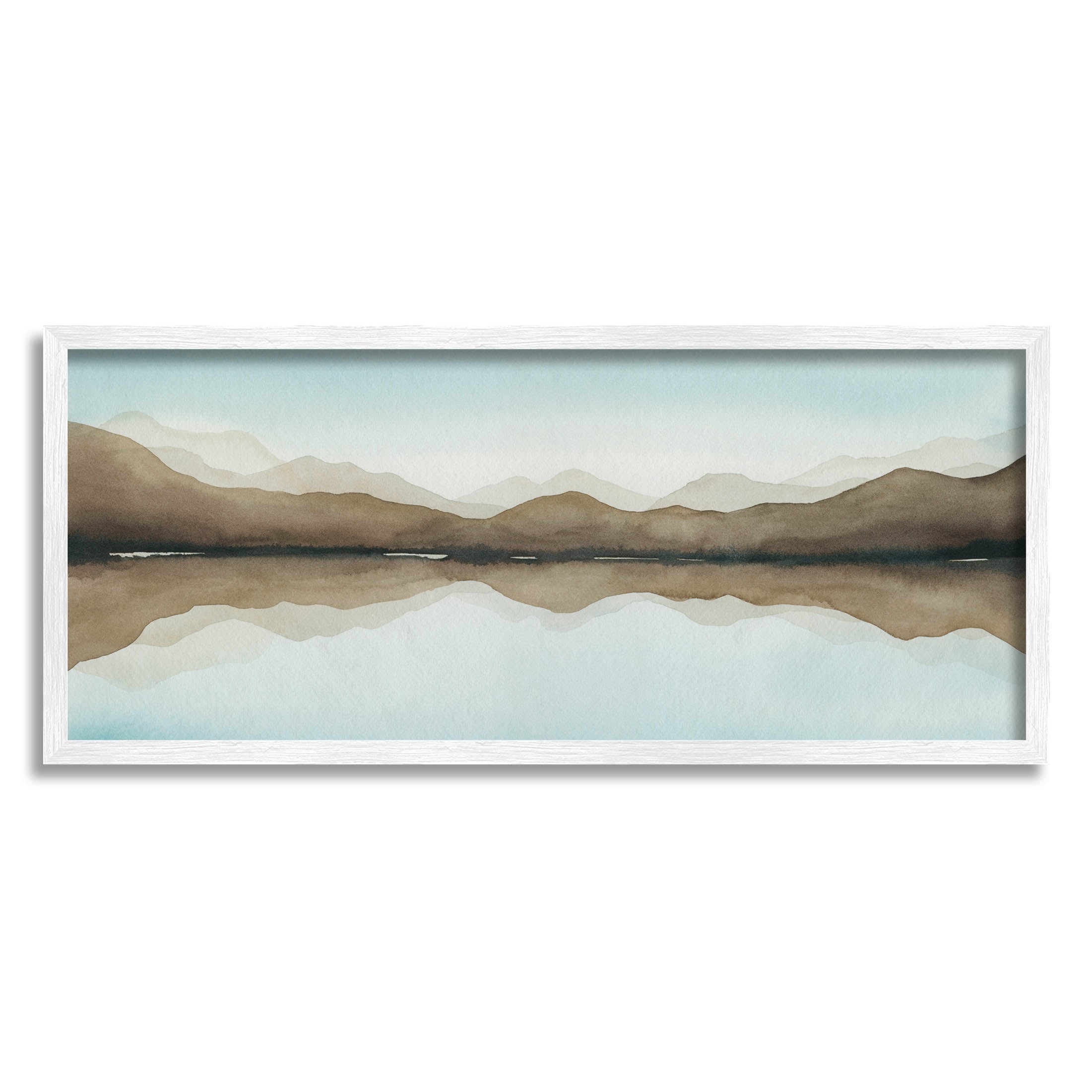 Stupell Industries Vast Mountain Lake Reflection Painting White Framed Art Print Wall Art, Design by Grace Popp