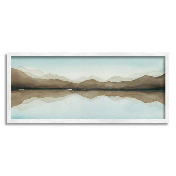 Stupell Industries Vast Mountain Lake Reflection Painting White Framed Art Print Wall Art, Design by Grace Popp