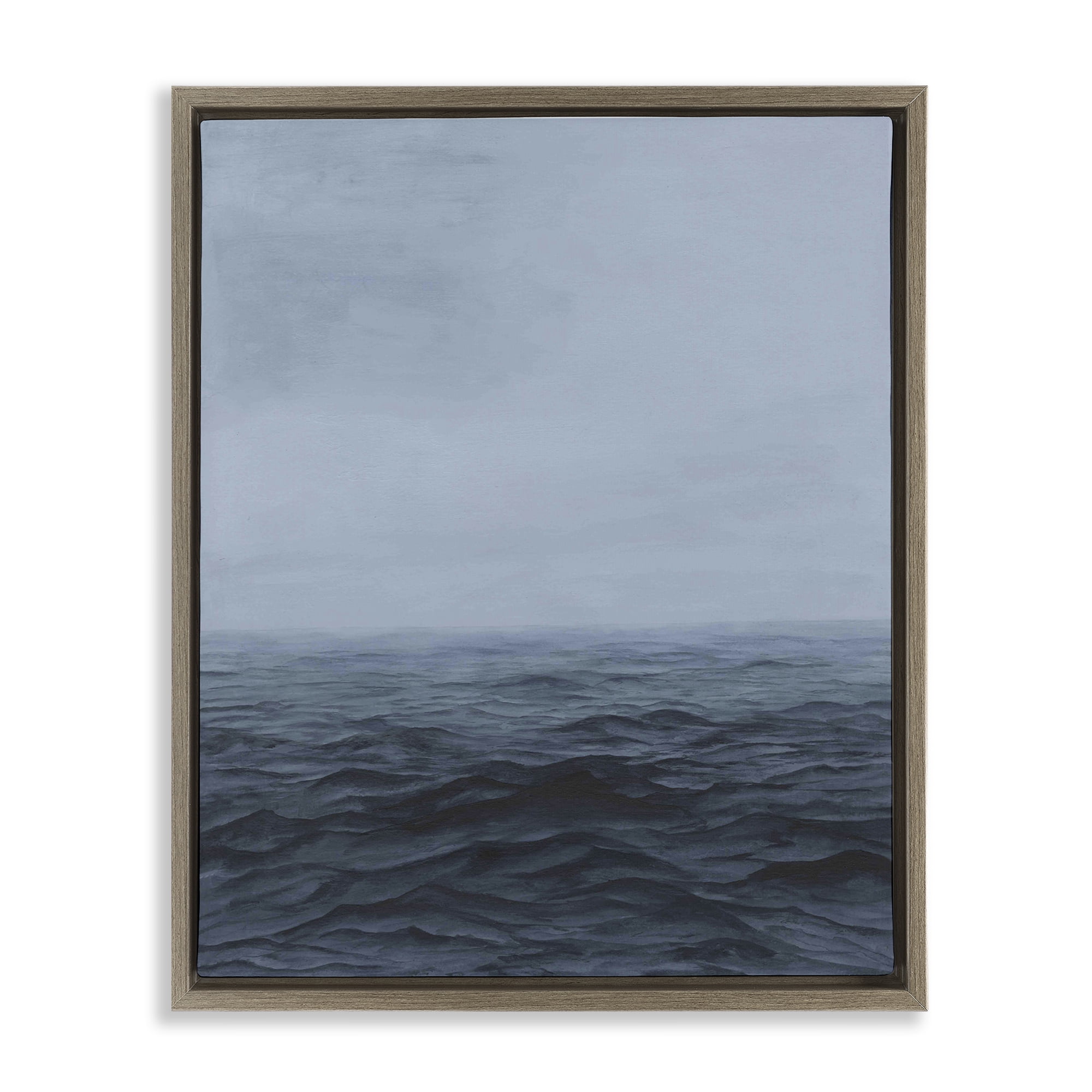 Stupell Industries Vast Ocean Expanse Brown Framed Floater Canvas Wall Art, design by Michael Willett