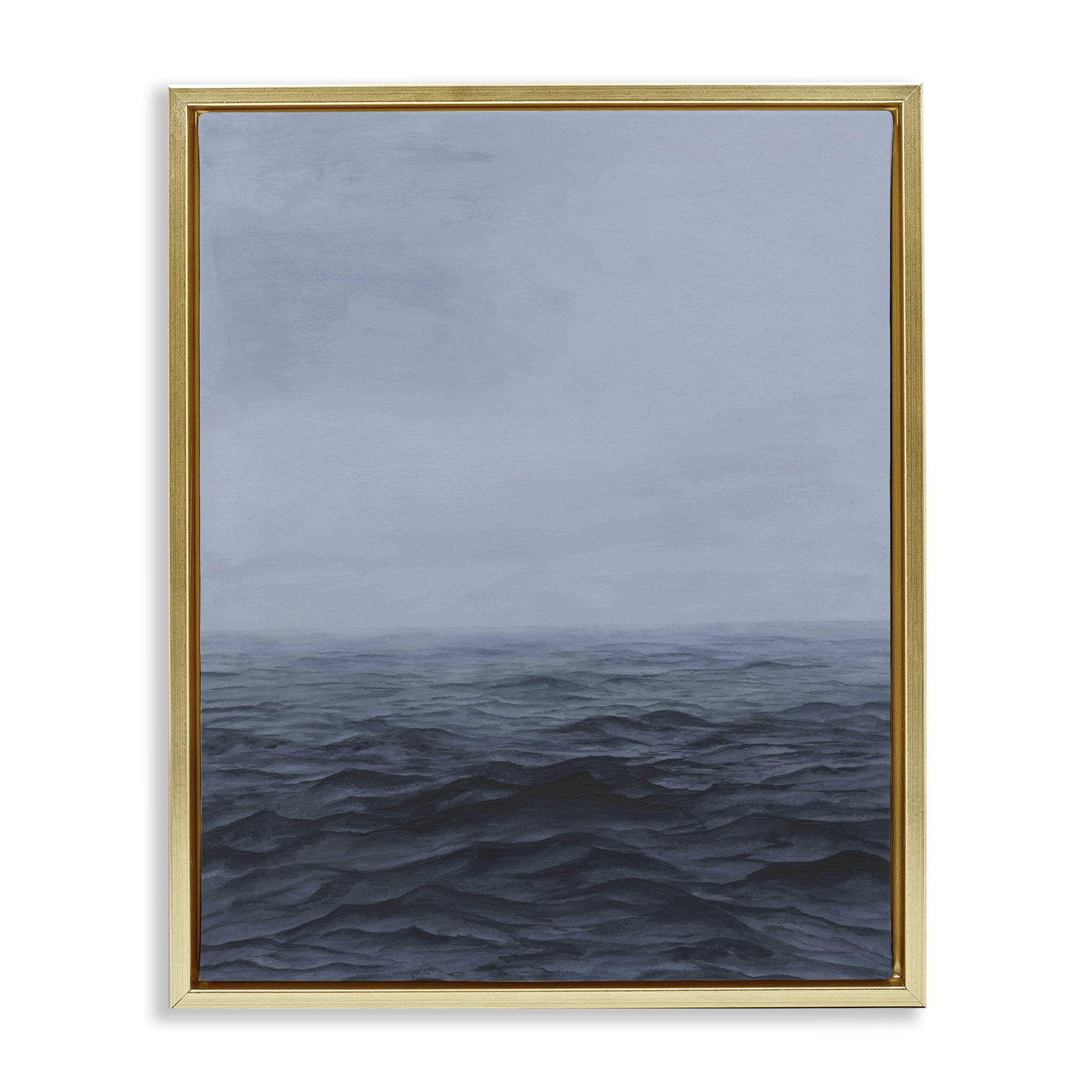 Stupell Industries Vast Ocean Expanse Gold Framed Floater Canvas Wall Art, design by Michael Willett