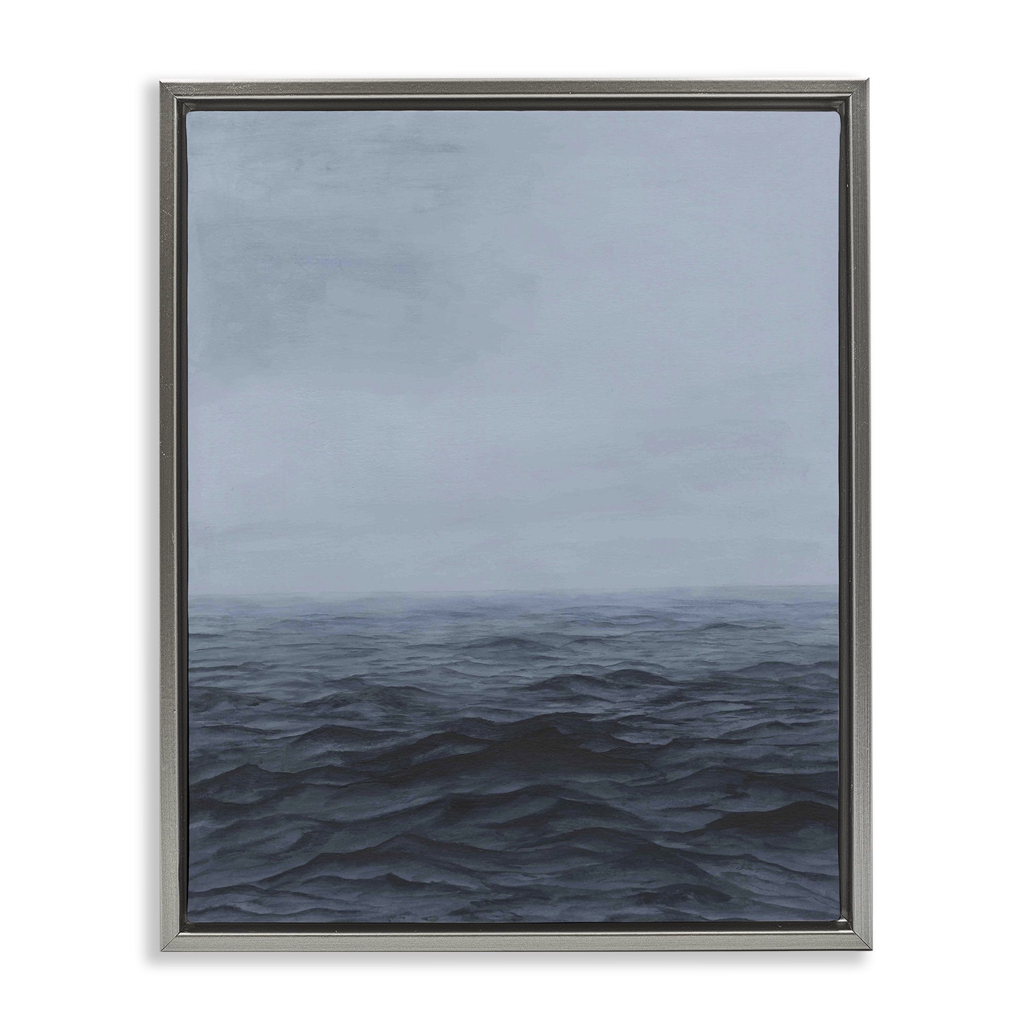 Stupell Industries Vast Ocean Expanse Gray Framed Floater Canvas Wall Art, design by Michael Willett