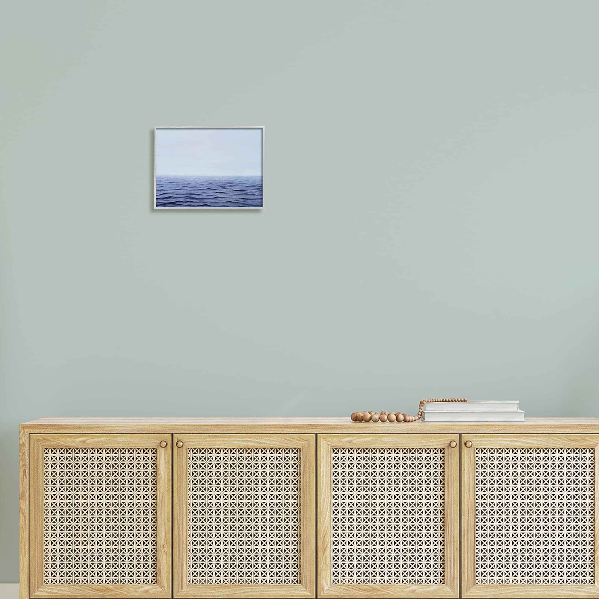 Stupell Industries Vast Ocean Horizon Soothing Blue Water Waves Photograph Gray Framed Art Print Wall Art, Design by Michael Willett