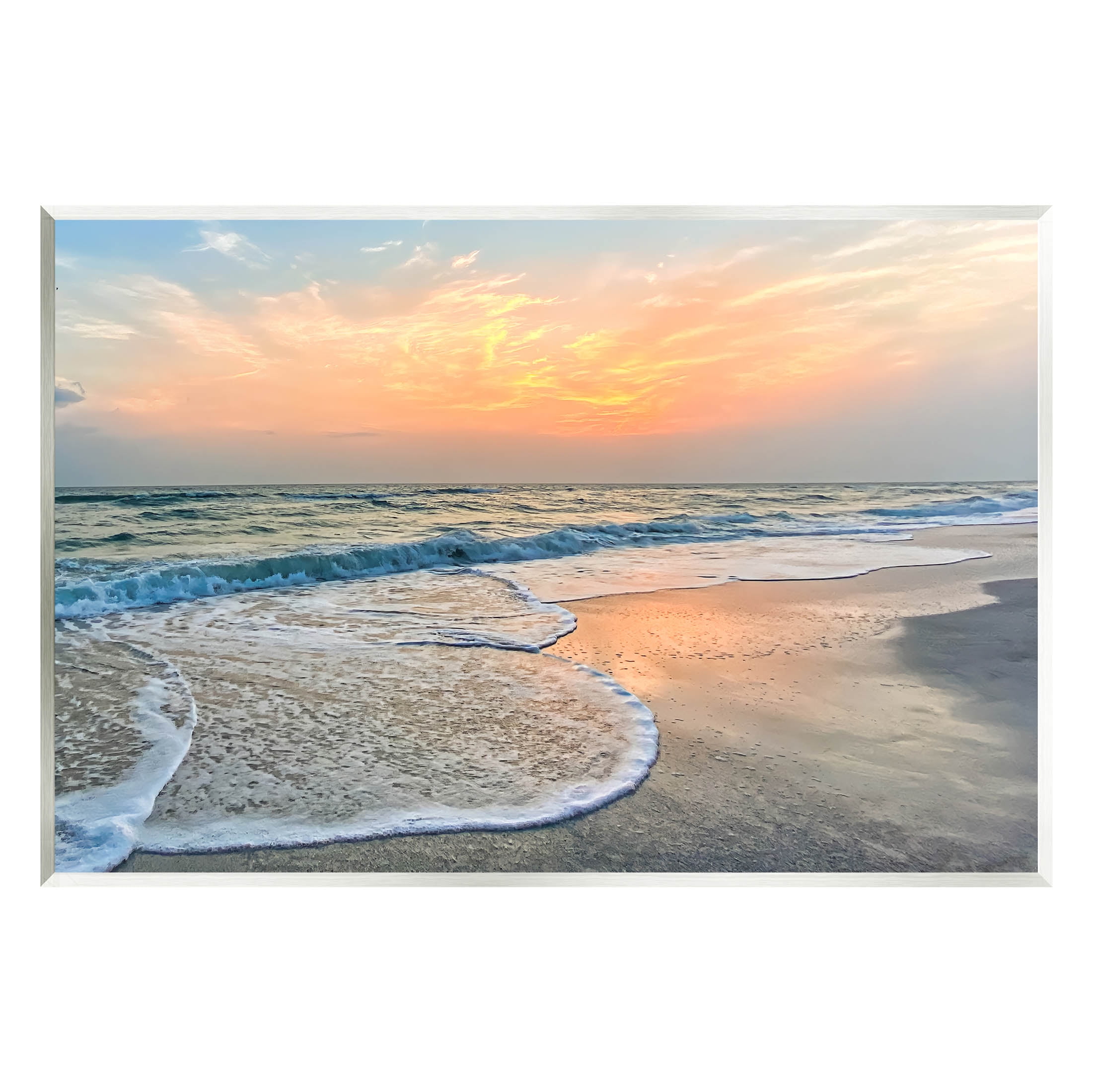 Stupell Industries Vast Panoramic Beach Layered Waves Photograph Unframed Art  Print Wall Art, Design by Mary Lou Photography