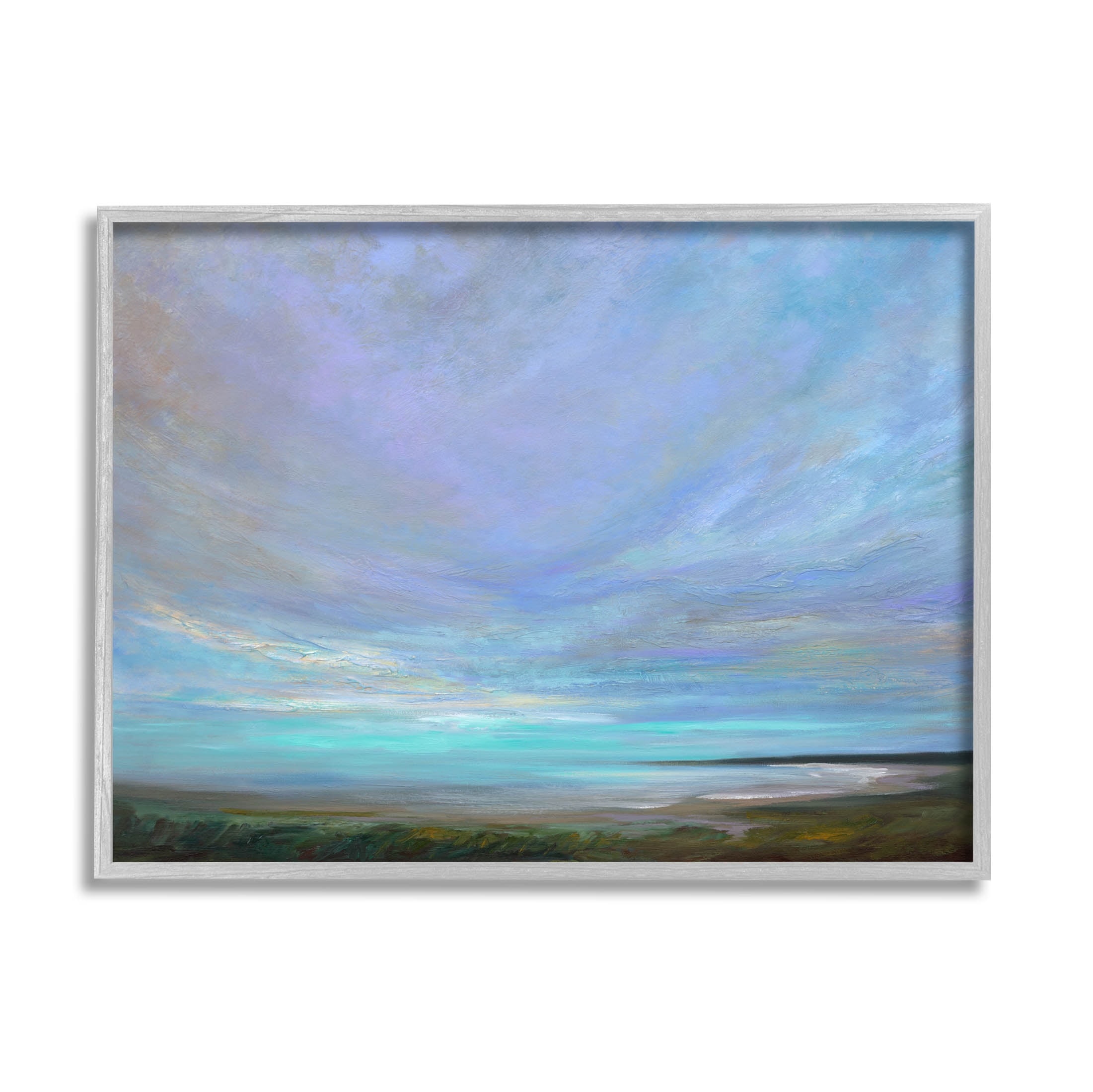 Stupell Industries Vast Panoramic Sky Horizon Painting Gray Framed Art Print Wall Art, Design by Sheila Finch