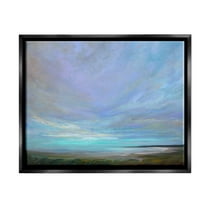 Stupell Industries Vast Panoramic Sky Horizon Painting Jet Black Floating Framed Canvas Print Wall Art, Design by Sheila Finch