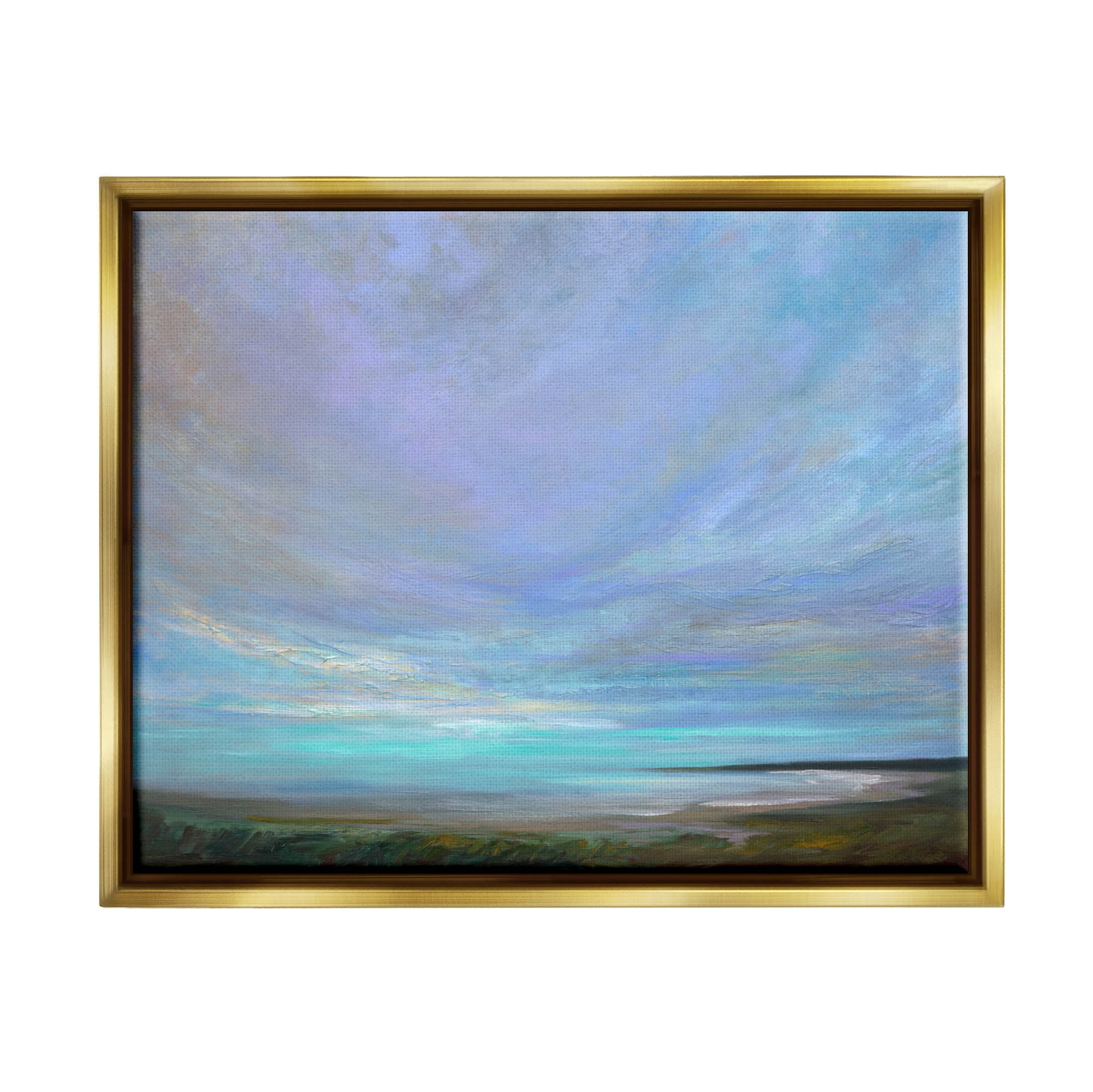 Stupell Industries Vast Panoramic Sky Horizon Painting Metallic Gold Floating Framed Canvas Print Wall Art, Design by Sheila Finch