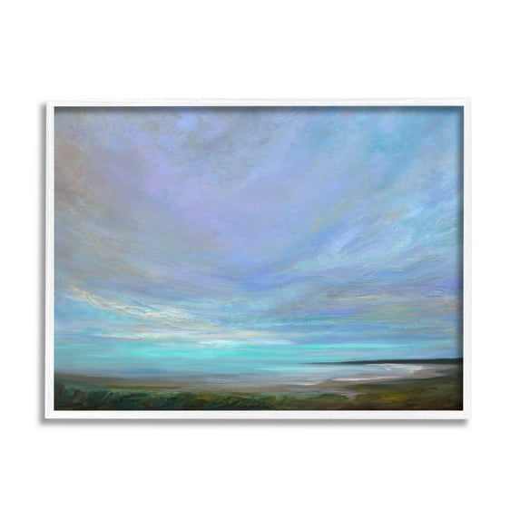 Stupell Industries Vast Panoramic Sky Horizon Painting White Framed Art Print Wall Art, Design by Sheila Finch