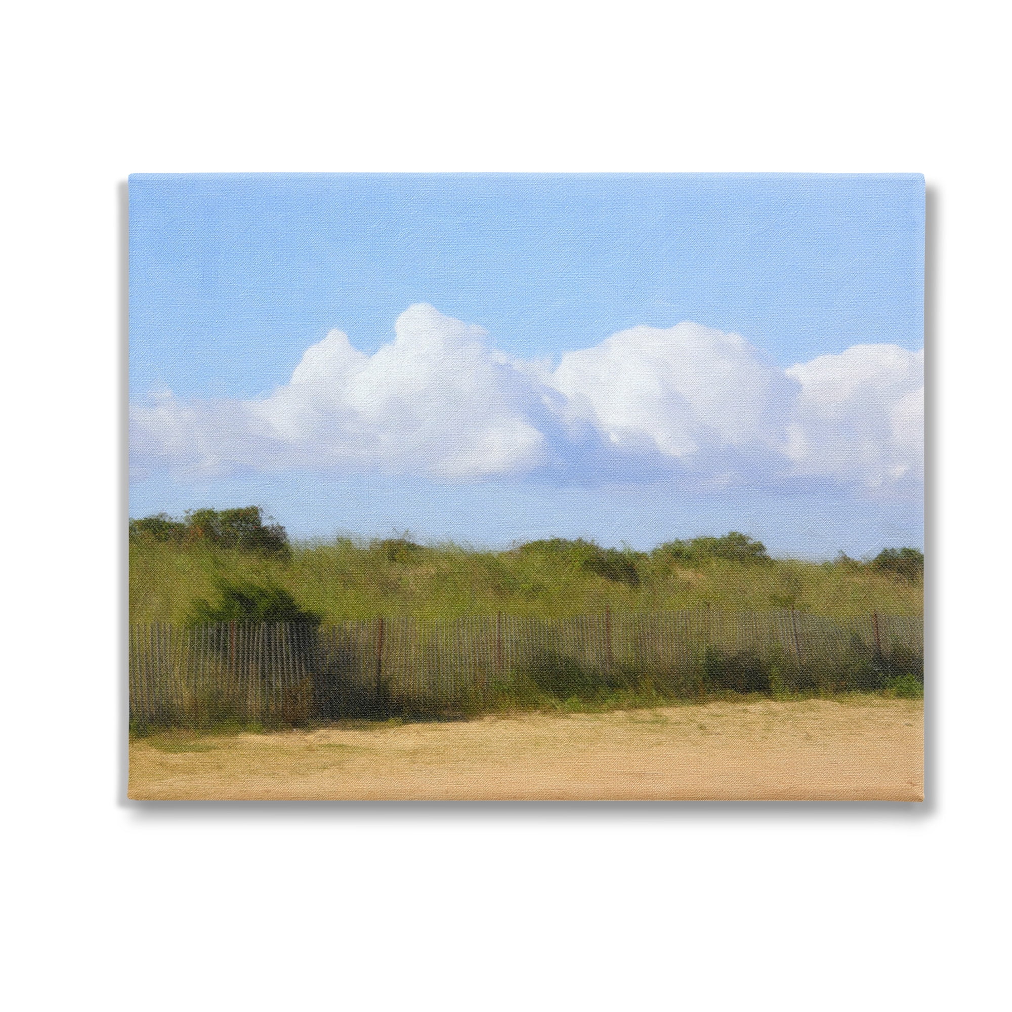 Stupell Industries Vast Pasture with Clouds Landscape Painting Gallery Wrapped Canvas Art Print Wall Art, 20 x 16