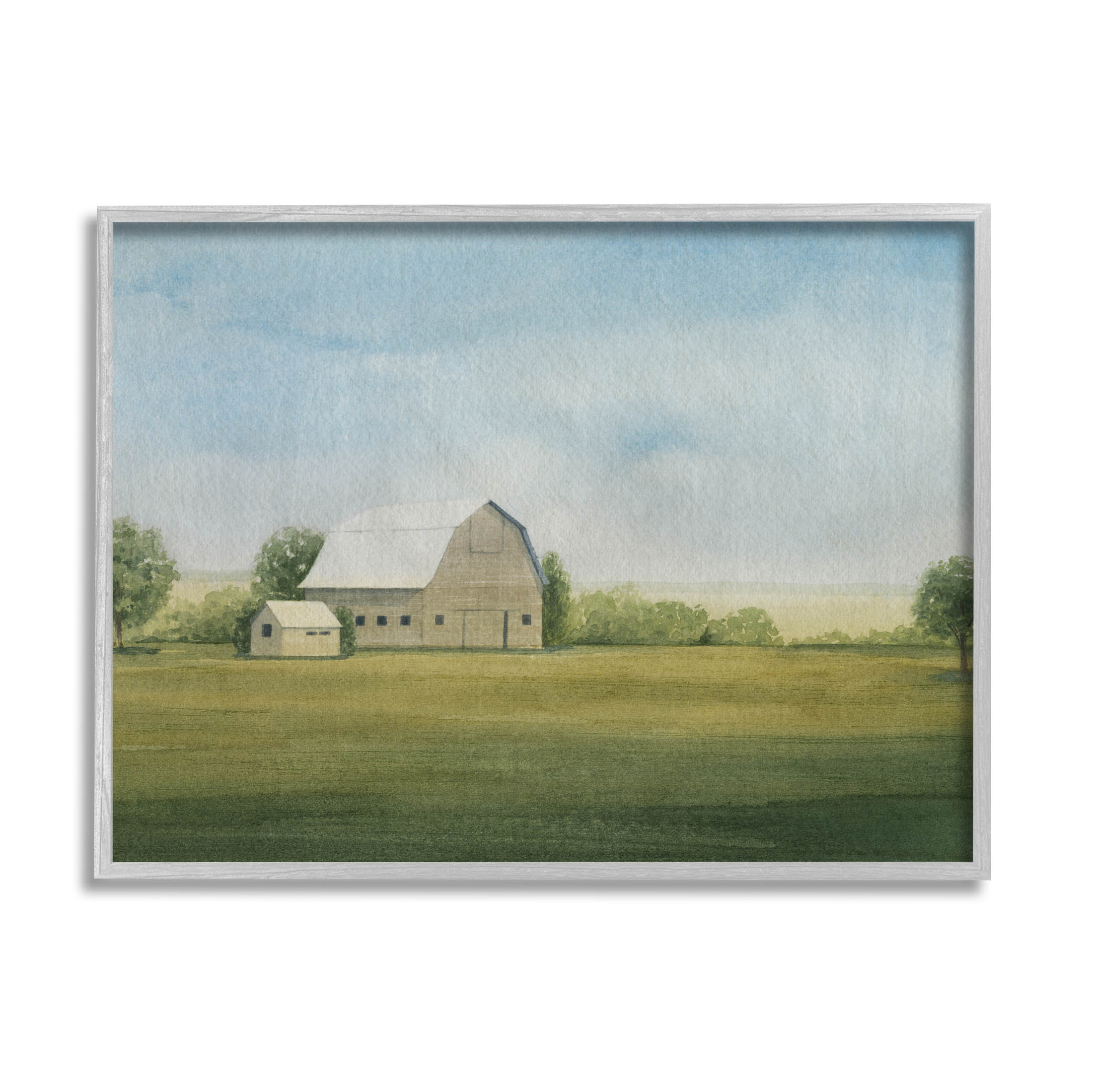 Framed Photo Rural Area Stupell Industries Vast Rural Barn Landscape Painting Gray Framed Art ...