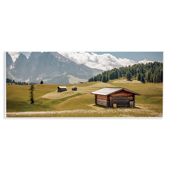 Stupell Industries Vast Rural Cabins & Mountains Landscape & Nature Photography Unframed Art Print Wall Art, 17 x 7
