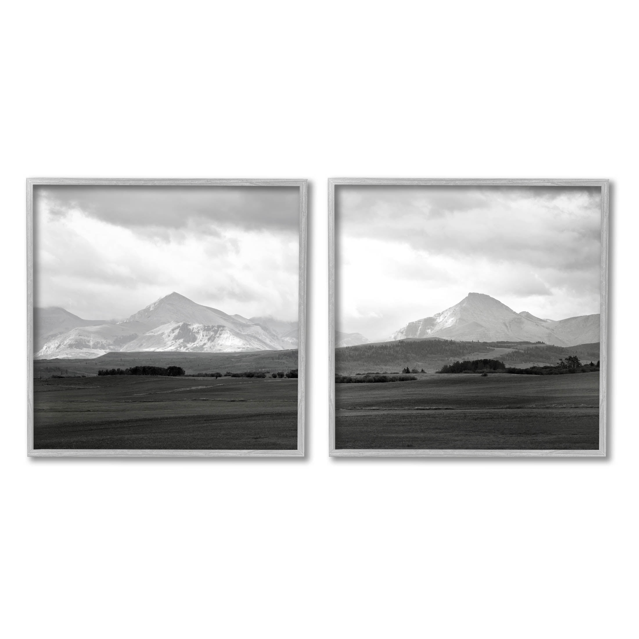 Stupell Industries Vast Rural Mountain Peaks Photograph Gray Framed Art Print Wall Art, Set of 2, Design by Carol Robinson