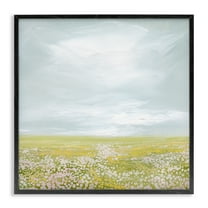 Stupell Industries Vast Spring Meadow Landscape & Nature Painting Black Framed Art Print Wall Art, 12 x 12