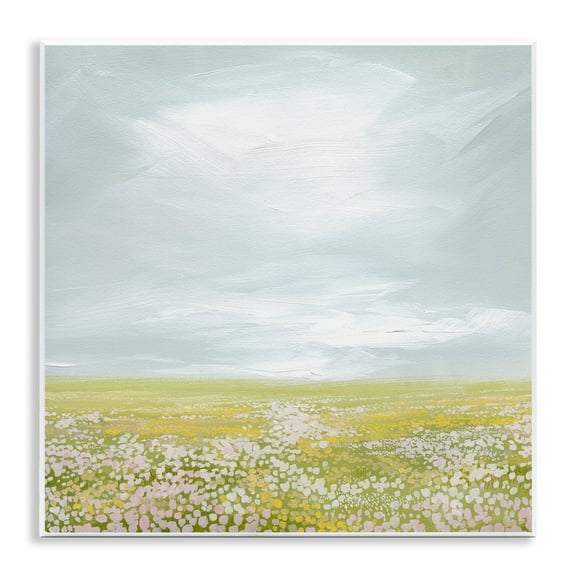Stupell Industries Vast Spring Meadow Landscape & Nature Painting Unframed Art Print Wall Art, 12 x 12