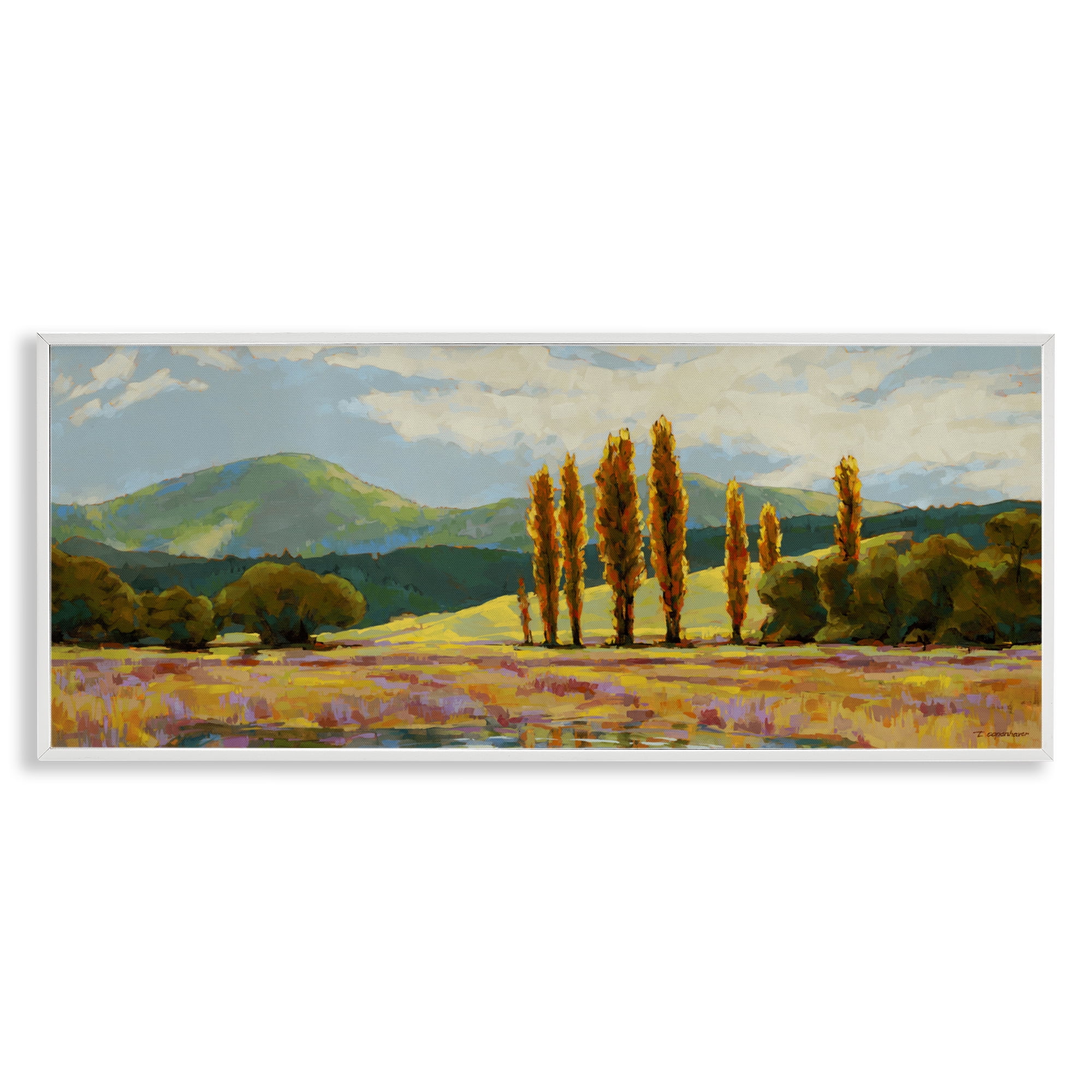 Stupell Industries Vast Subdued Countryside White Framed Giclee Art, design by Trevor Copenhaver