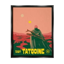 Stupell Industries Vast Tatooine Landscape Science Fiction Graphic Art Jet Black Floating Framed Canvas Print Wall Art, Design by Matheus Lopes Castro