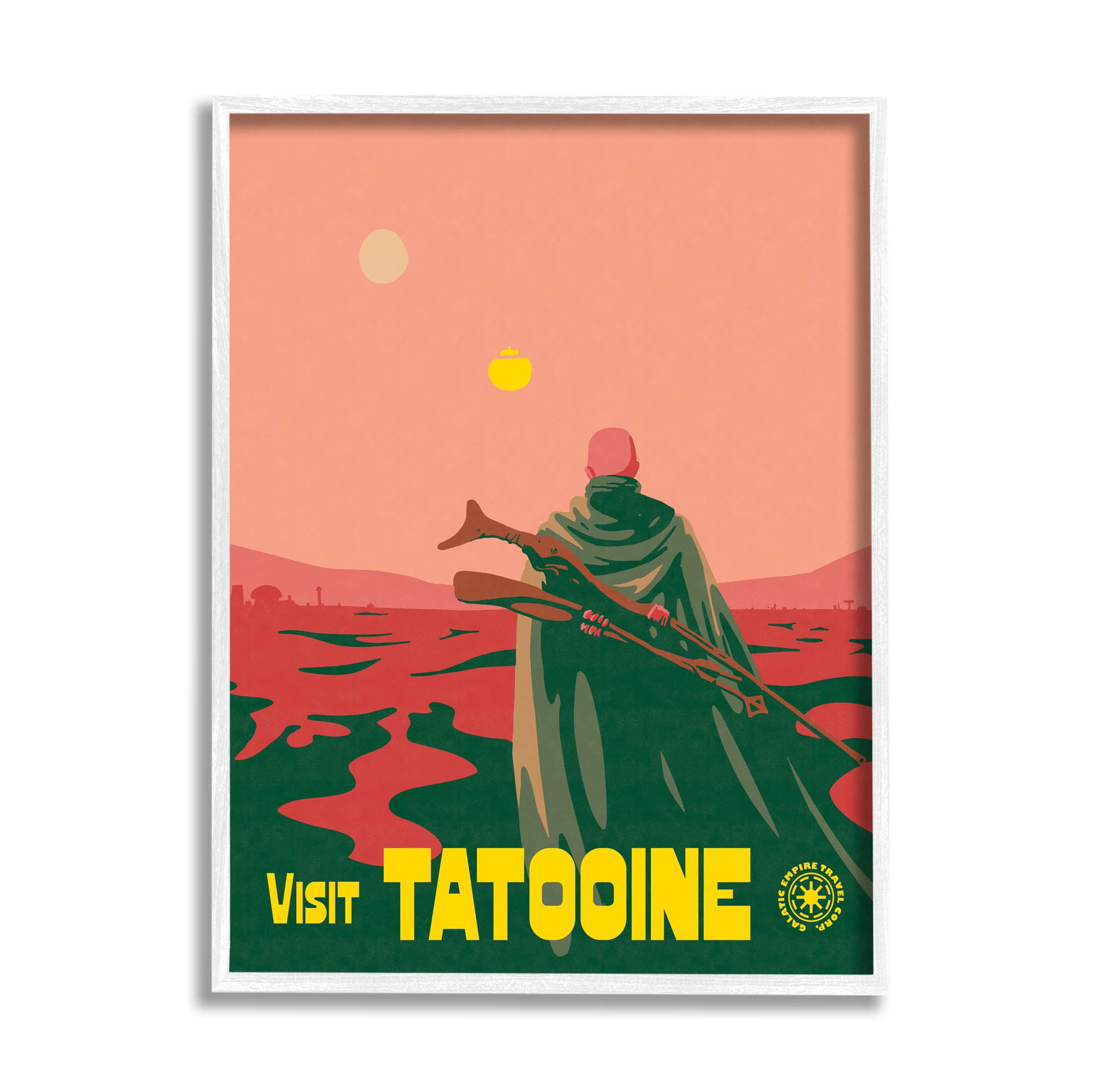 Stupell Industries Vast Tatooine Landscape Science Fiction Graphic Art White Framed Art Print Wall Art, Design by Matheus Lopes Castro