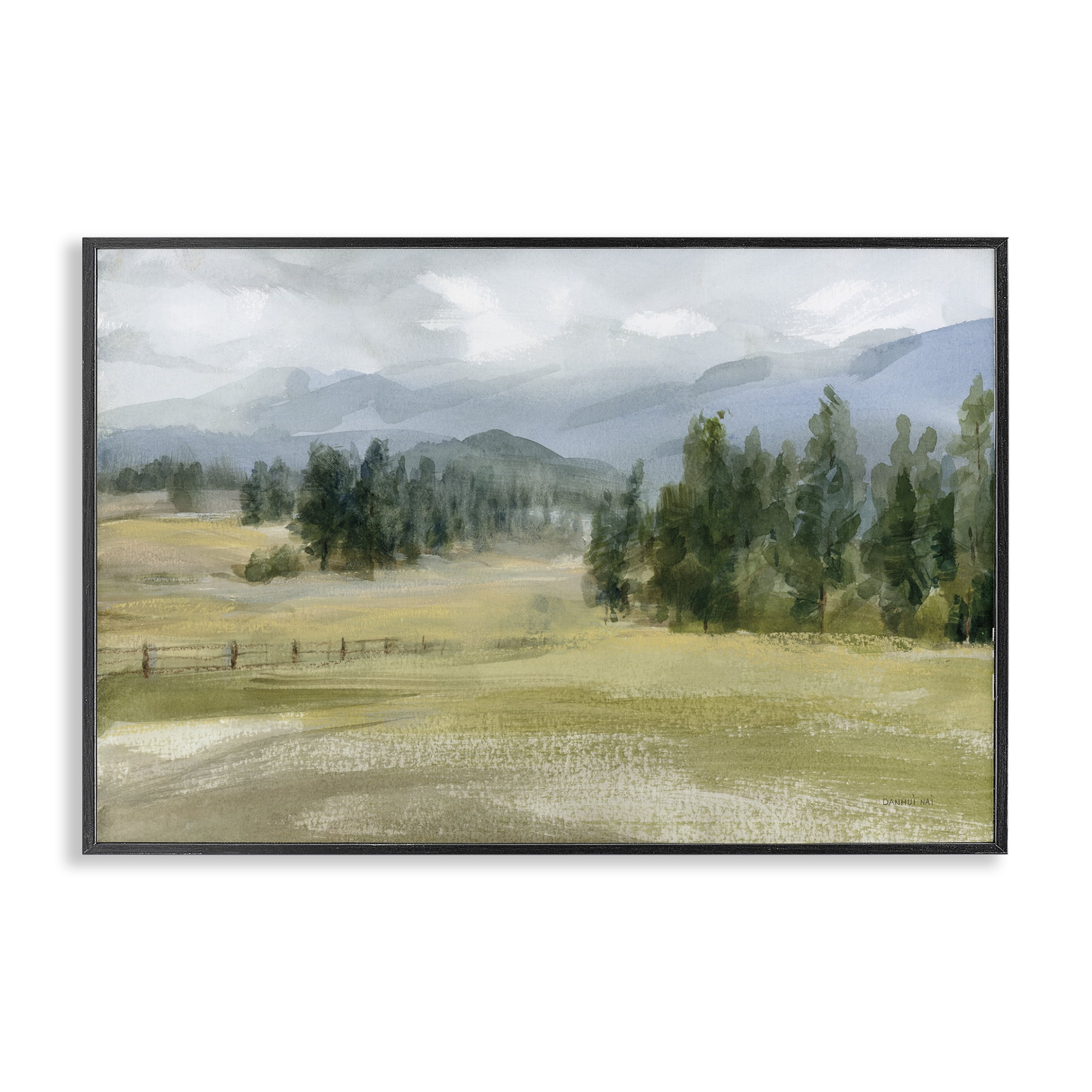 Stupell Industries Vast Valley Retreat Landscape Landscape & Nature Painting Black Framed Art Print Wall Art, 30 x 20