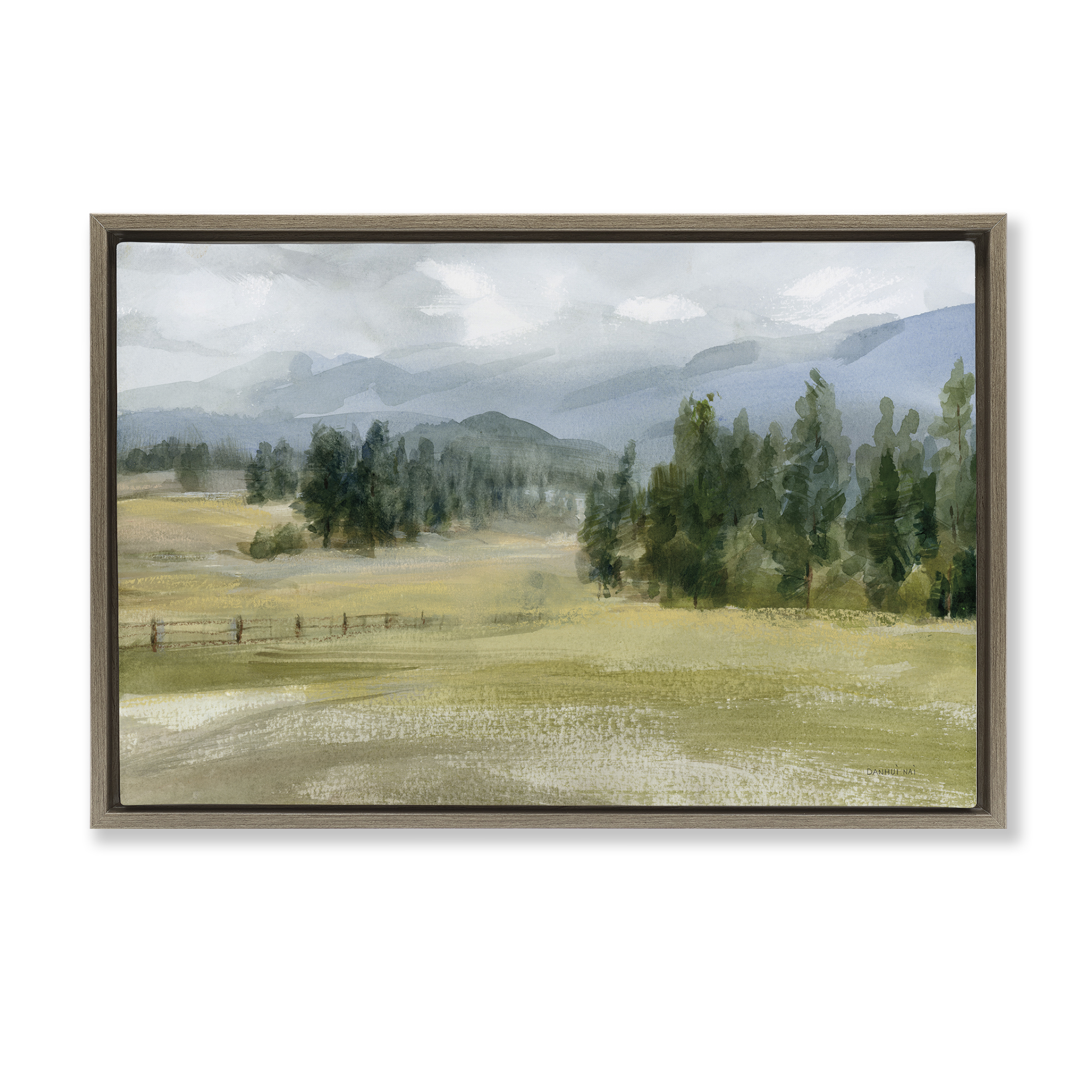 Stupell Industries Vast Valley Retreat Landscape Landscape & Nature Painting Brown Floater Framed Canvas Art Print Wall Art, 25 x 17