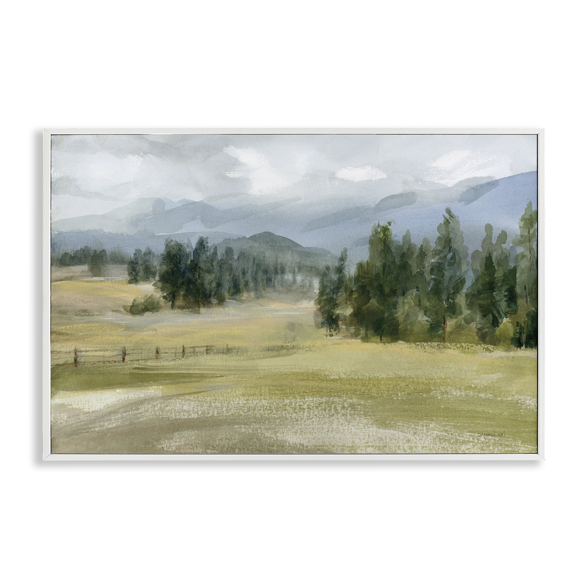 Stupell Industries Vast Valley Retreat Landscape Landscape & Nature Painting White Framed Art Print Wall Art, 24 x 16