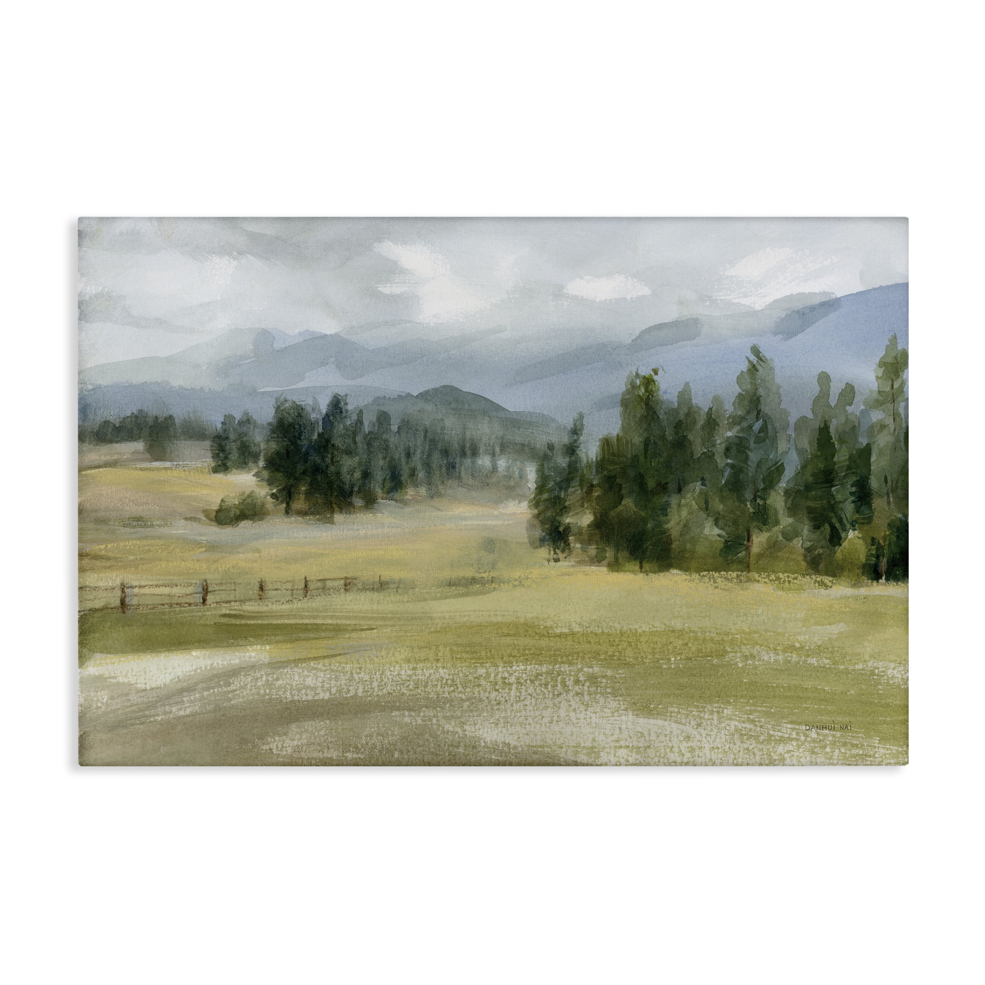 Stupell Industries Vast Valley Retreat Landscape Landscape & Nature Painting Wrapped Canvas Art Print Wall Art, 36 x 24