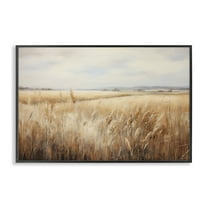 Stupell Industries Vast Wheat Field Landscape & Nature Painting Black Framed Art Print Wall Art, 18 x 12