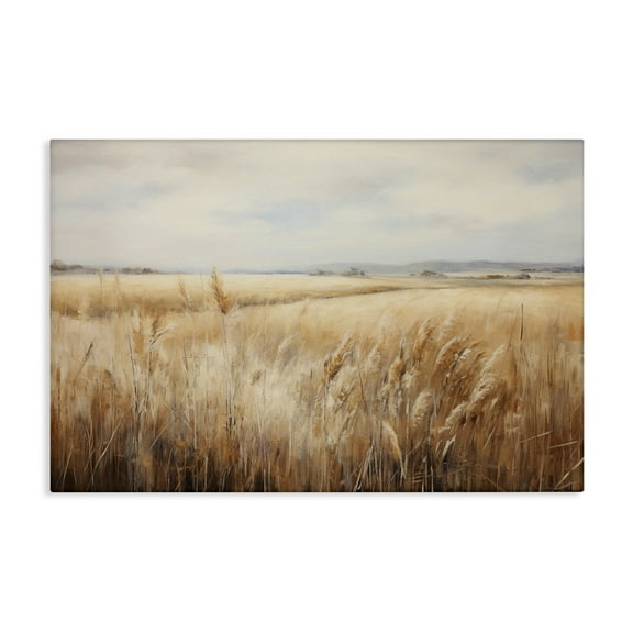 Stupell Industries Vast Wheat Field Landscape & Nature Painting Wrapped Canvas Art Print Wall Art, 24 x 16