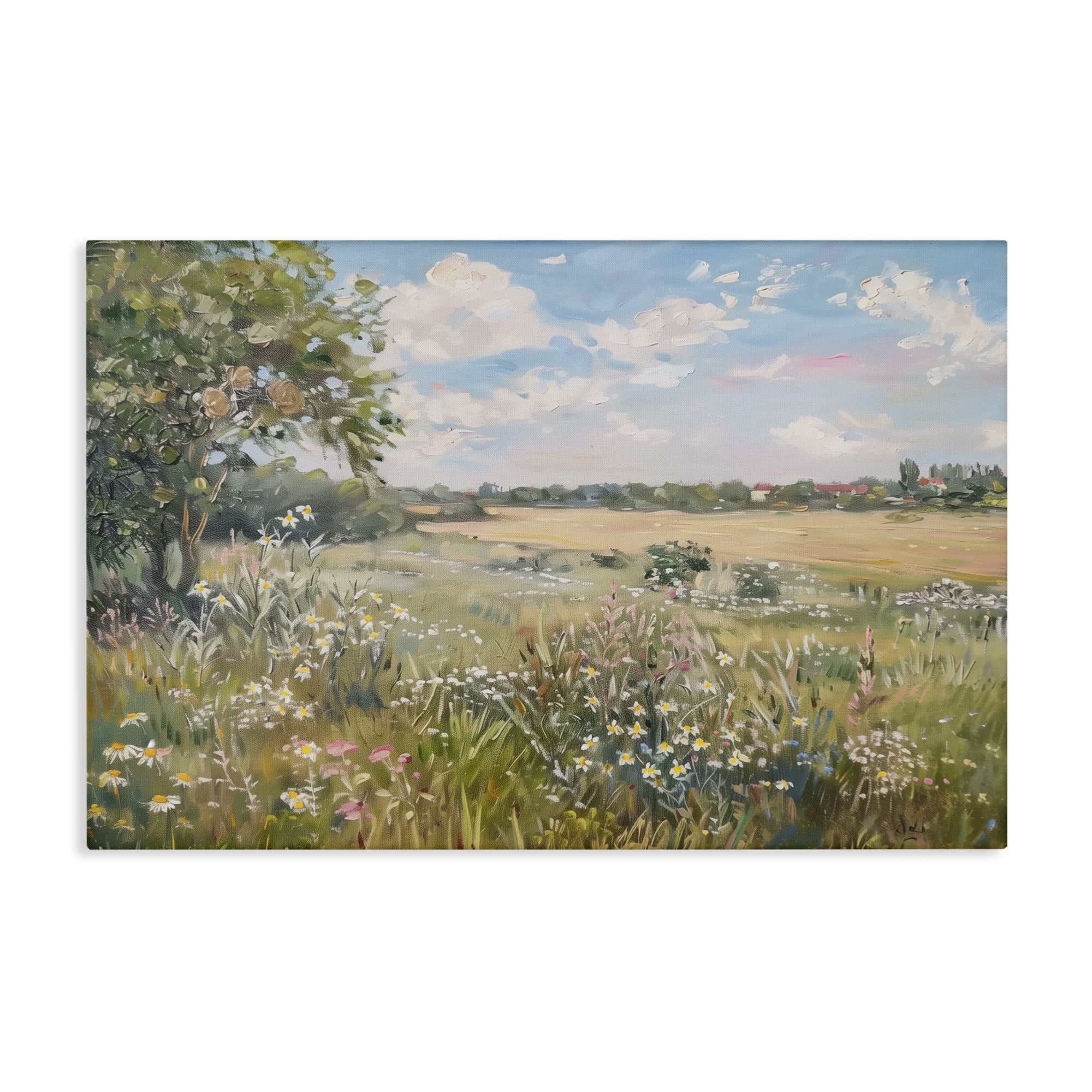 Stupell Industries Vast Wildflower Field Landscape & Nature Painting Wrapped Canvas Art Print Wall Art, 30 x 20